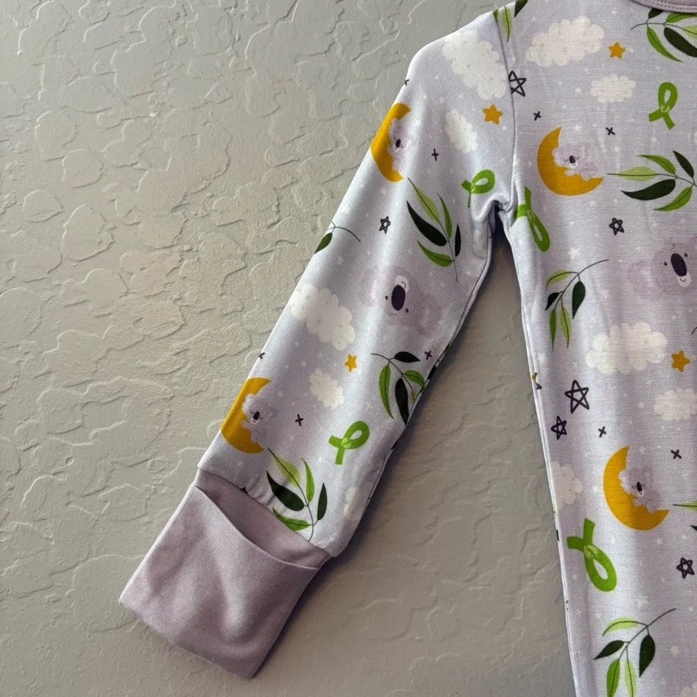 Laree + Co Morgan gray koala bamboo convertible footie pajamas 6-12 months NEW